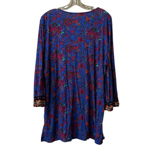 Soft Surroundings Woman Size XL Tunic Top Beaded Embroidered Colorful Bohemian - Picture 2 of 12